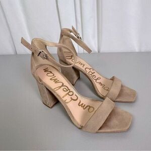 SAM EDELMAN WOMENS ANKLE STRAP HEELS TAN SIZE 10